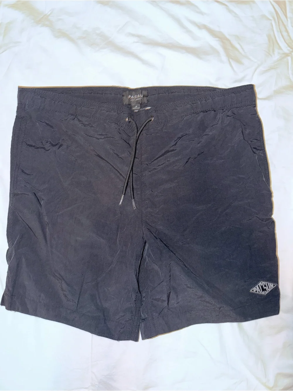 PacSun Men’s Board Shorts Size Medium Black Swim Trunks Surf Beach Y2K